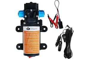 12V Fuel Transfer Pump, Moves Up to 85 Gallons Of Gas or Diesel Per Hour, with 11.5' Power Cable, Great for Vehicles, Boats, 