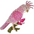 Alilang Womens Golden Tone Pink Rhinestones Tropical Parrot Cockatoo Bird Brooch Pin
