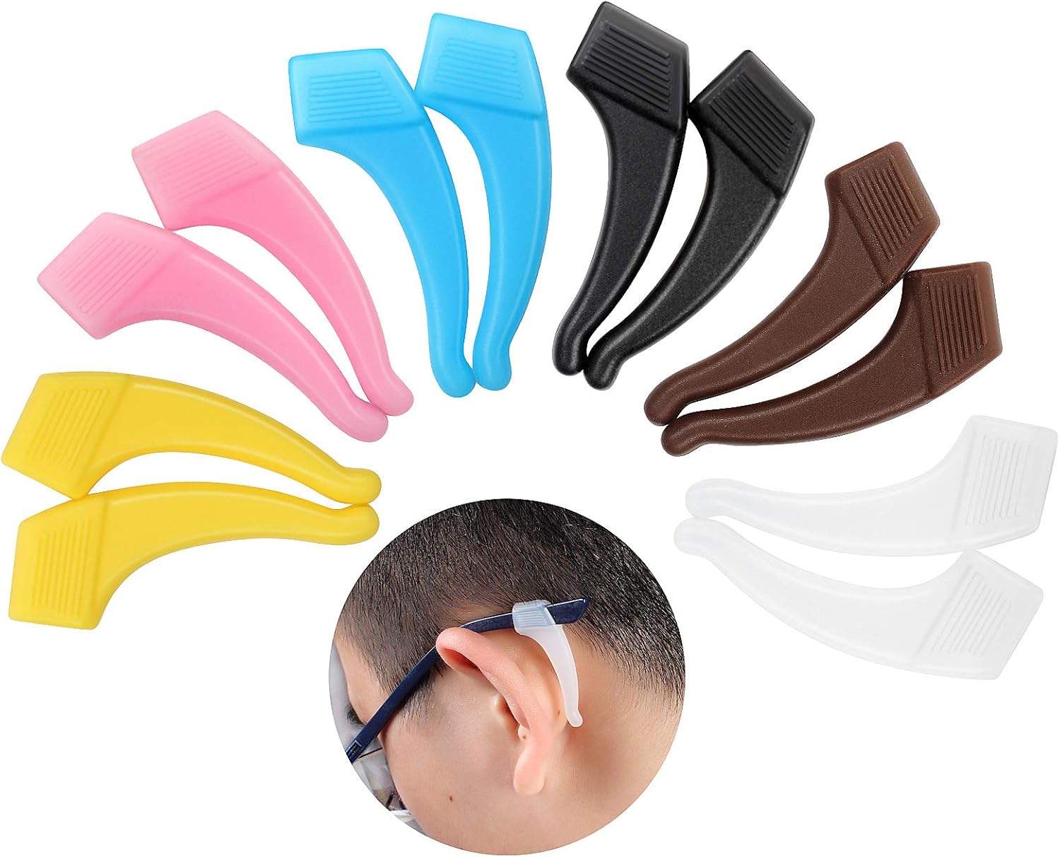 6 Pairs Comfortable Silicone AntiSlip Holder For Glasses Accessories Ear Hook Eyeglass Temple
