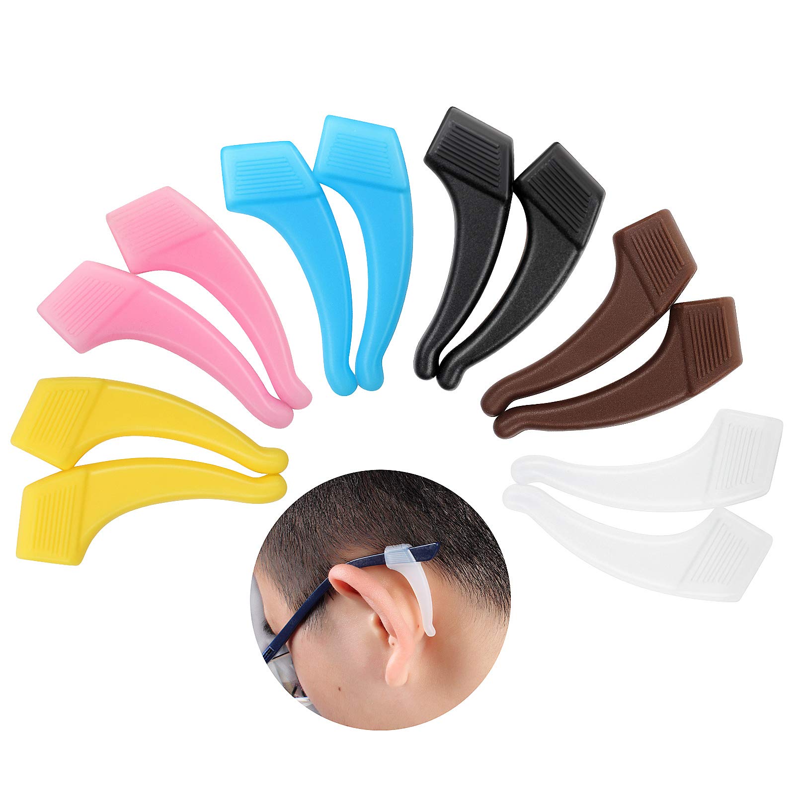 6 Pairs Comfortable Silicone Anti-Slip Holder For Glasses Accessories Ear Hook Eyeglass Temple Tip Sports