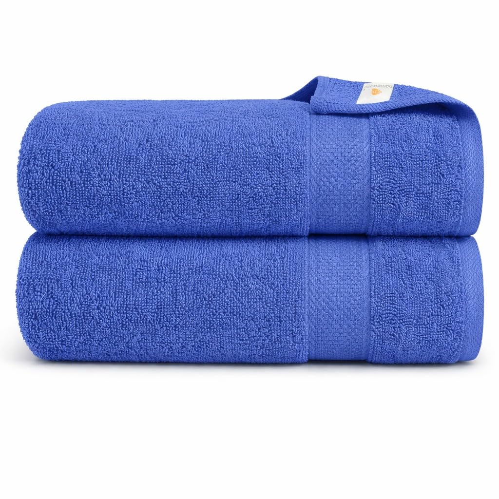 X11 Bath Towel - Large Bath Towels Set of 2, 100% Egyptian Cotton Bath Towel Sets, Highly Absorbent Bath Sheets, Bathroom Towels - Quick Dry Bath Towels Large (75 x 145 cm) (Blue)