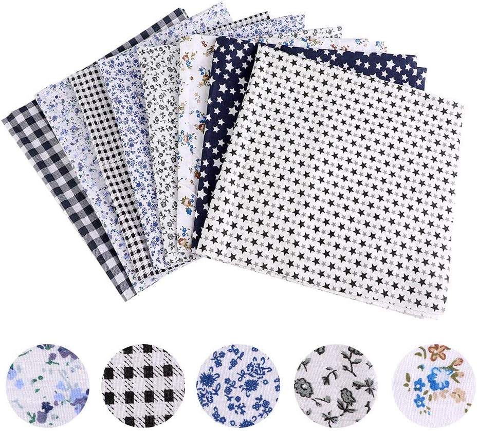 Guillala 8pcs 50 * 50cm Different Pattern Patchwork Fabric Craft Printed Cotton Material Mixed Squares Bundle Scrapbooking Sewing Artcraft DIY Fabric