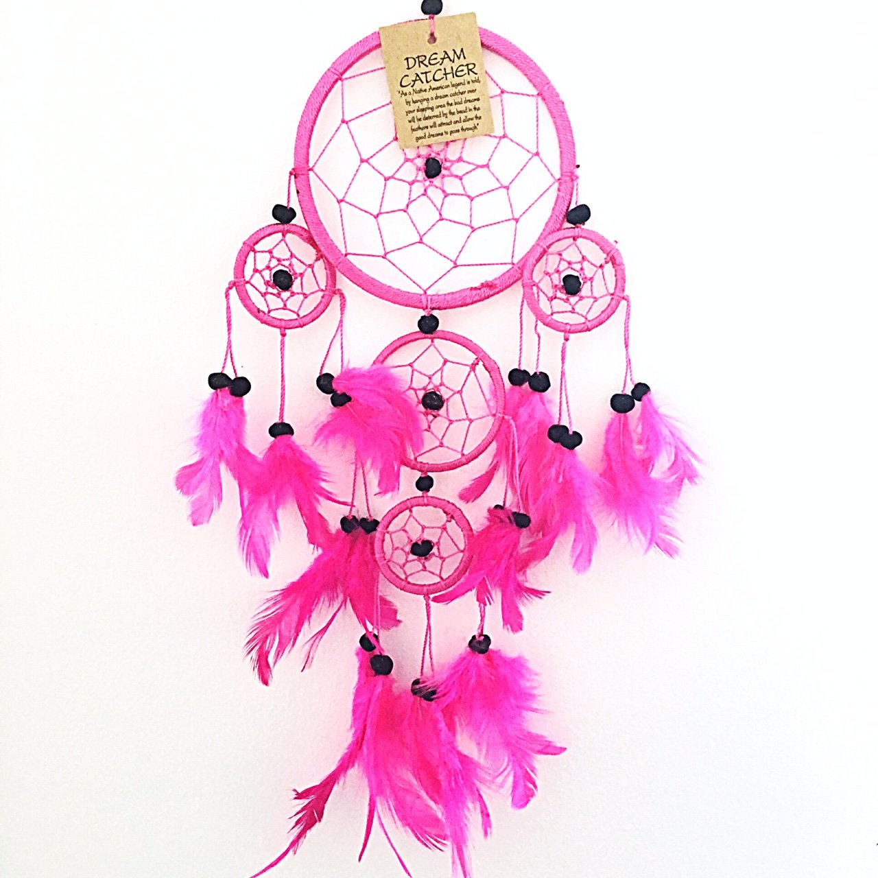 Pink Colour Dream Catcher Beautiful Home Decor & Kids Room Wall Hanging Party Bag Filler Item Catch All Those Bad Dreams No More Sleepless Nights