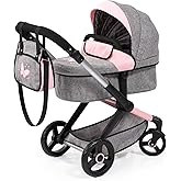 Bayer - Dolls Pram Xeo - Baby Stroller for Dolls with Bag, Adjustable, Reversible Handle, Foldable - Dolls Up to 18” - Age 3+