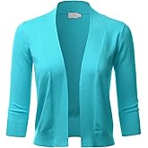 LALABEE Women's Classic 3/4 Sleeve Open Front Cropped Bolero Cardigan Shrugs for Dresses (S~XXL)