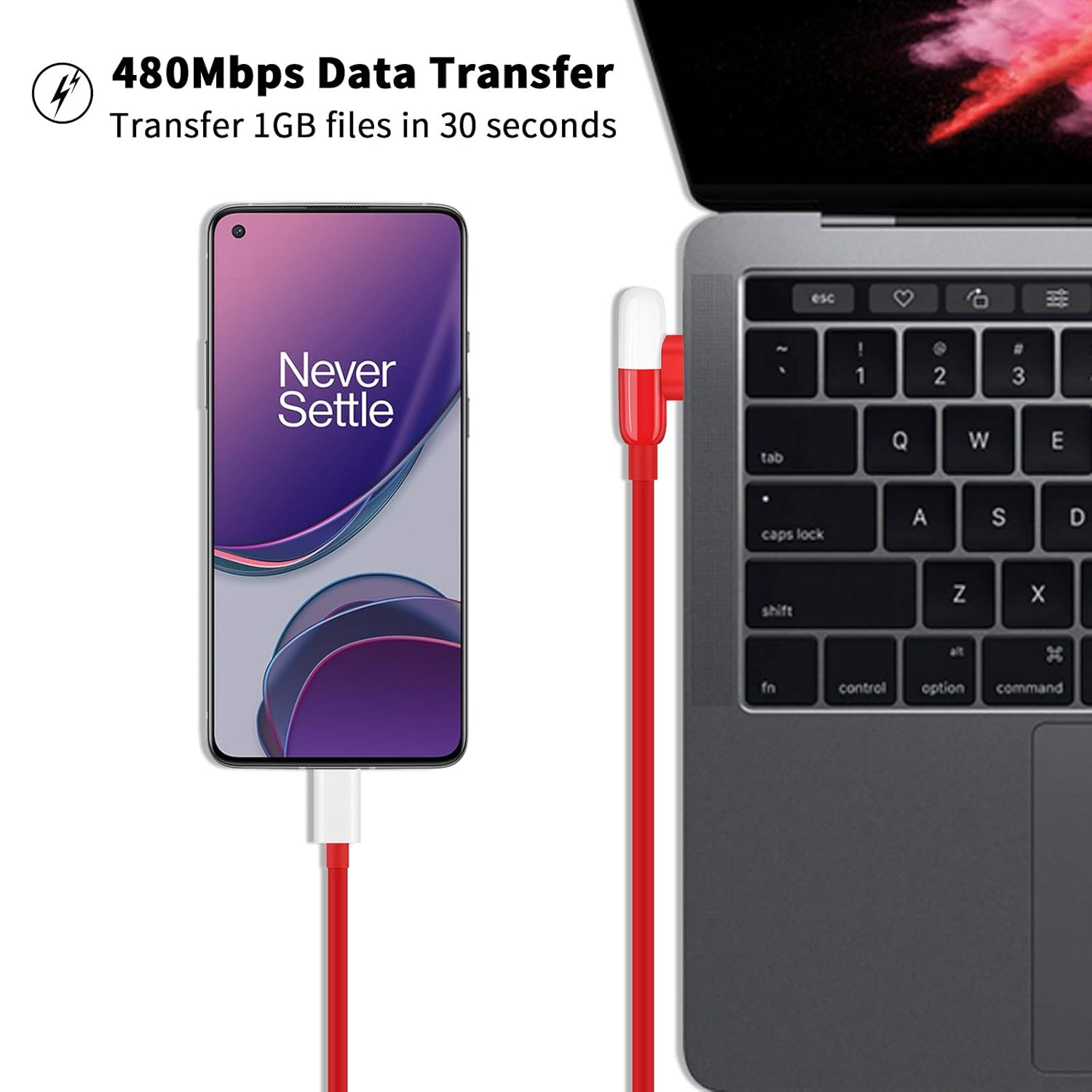 USB C to USB C Charger Cable,90 Degree 65W Warp Charge Cable PD Fast Charge Cable 2M 6FT Right Angle Data Power Lead for Oneplus 13 13R 12 12R Nord 4 3 CE 4 Lite Samsung S25 S24 Ultra A56 A36 A55 A16 - Image 4