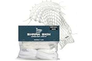 Shark Lax - SemiSoft Lacrosse Mesh and Stringing Kit - White - Easy to String Kit - Use SemiSoft Mesh for The Best Performanc