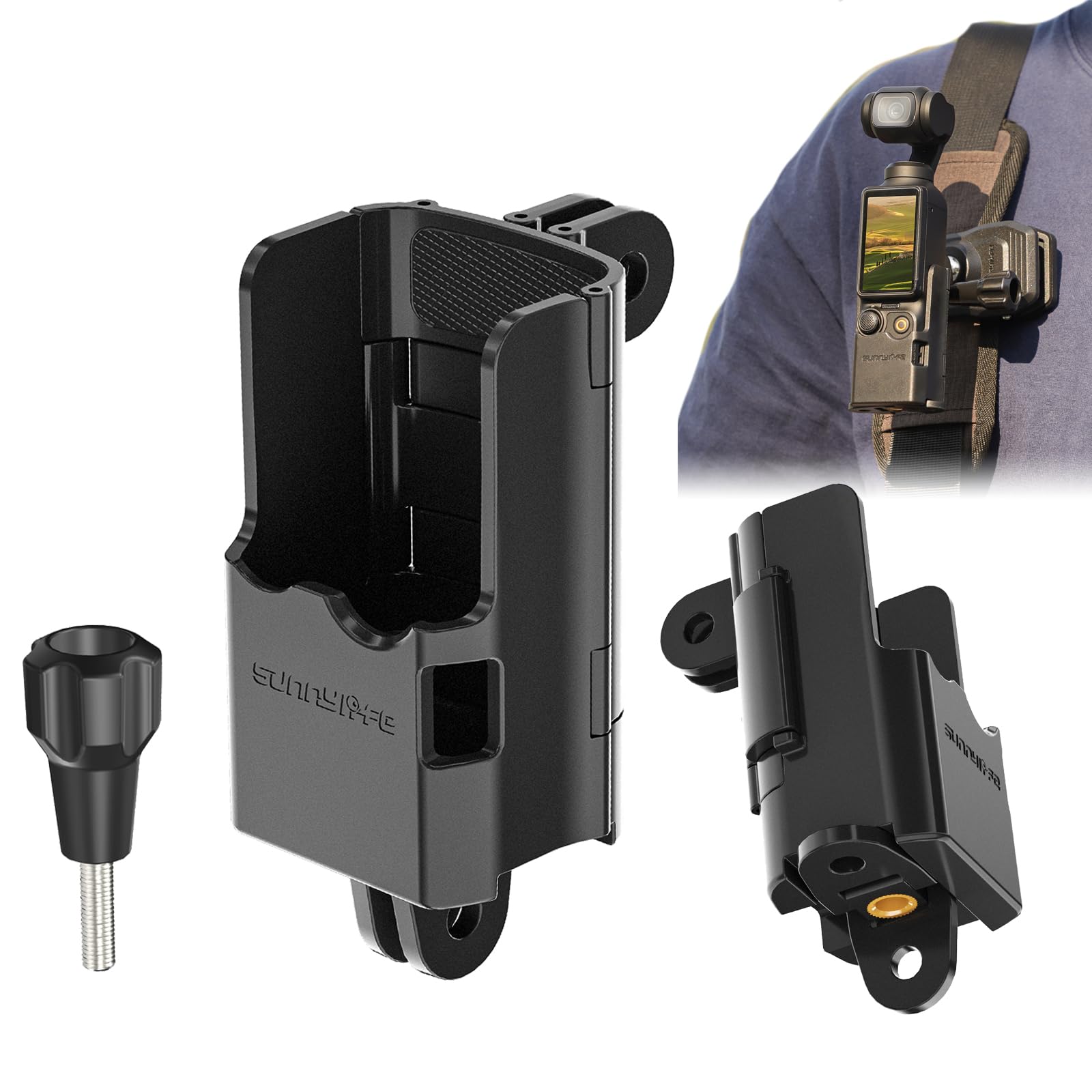 MotuTech Mount for DJI Osmo Pocket 3 Holder Adapter Action Camera 2 Connectors for Tripod Bike Mount Car Suction Cup Selfie Stick etc