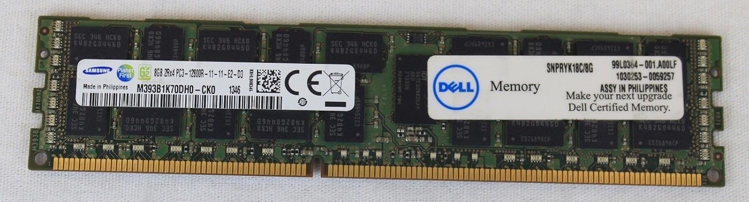 Dell SNPRYK18C/8G 8 GB DDR3 SDRAM - 1600 MHz - PC3-12800 - DIMM 240-pin - ECC