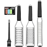 Cambom Cheese Grater Citrus Zester Lemon Zester Pack of 3-304 Stainless Steel - A Sharp Tool for Parmesan Cheese, Ginger, Gar