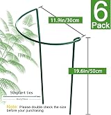 MUAEEOK 6 Pack Plant Support Stakes 30x50cm Half Round Cage view 2
