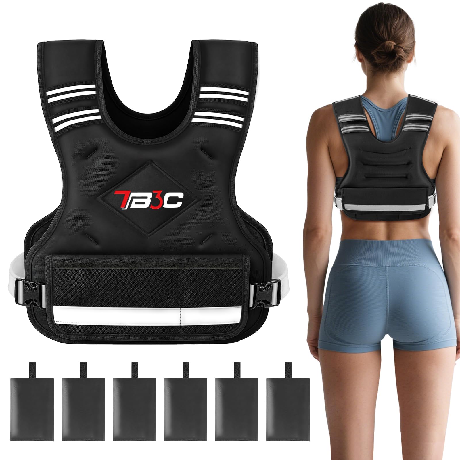 Photo 1 of TB3C Adjustable Weighted Vest for Women - 04-10lb/11-20lb/20-32lb for Strength Training Body Weight Vest for Running Walking and Home Workouts