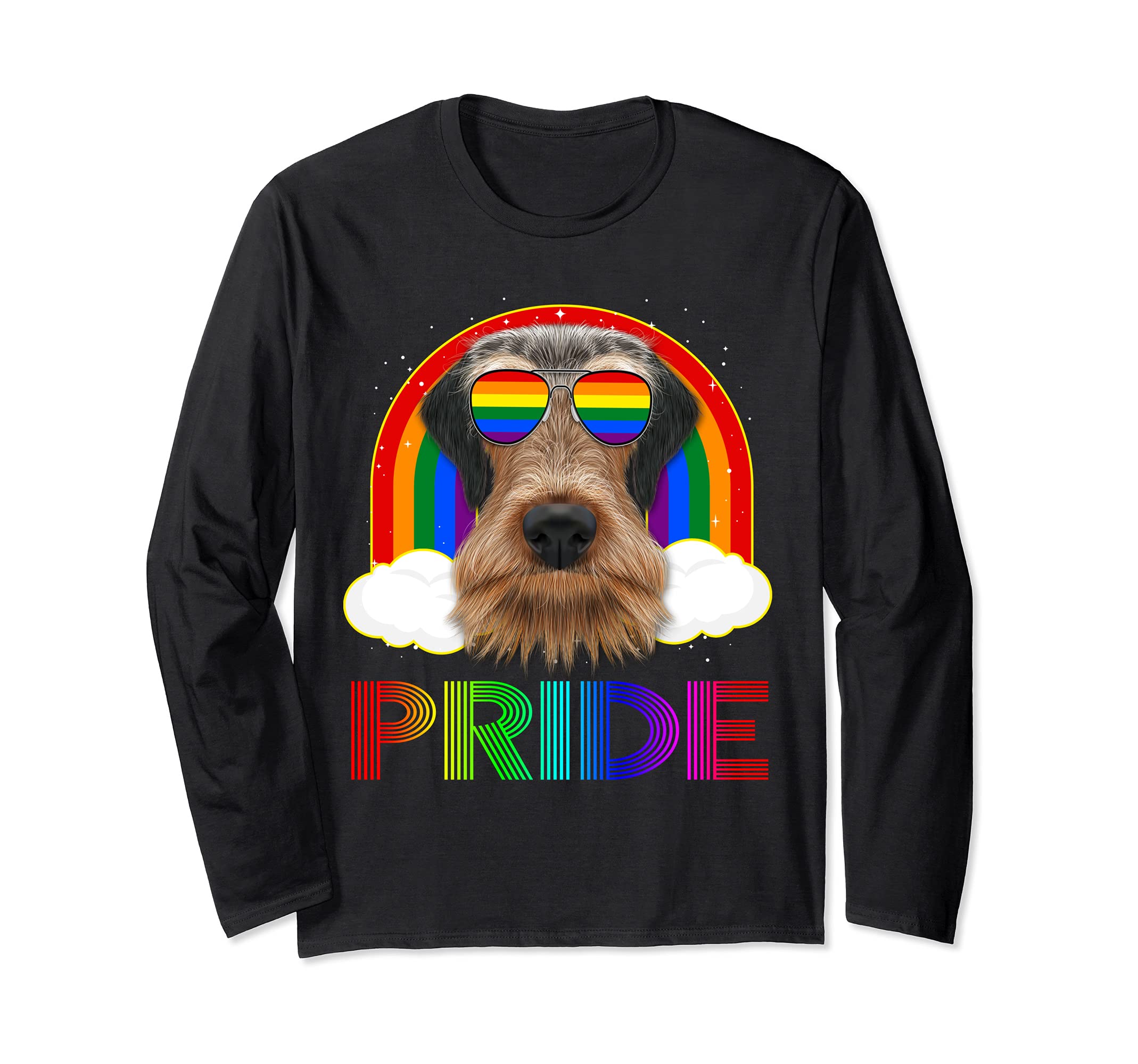 Airedale Terrier Dog LGBT Rainbow Gay Lesbian LGBTQ Pride Long Sleeve T-Shirt