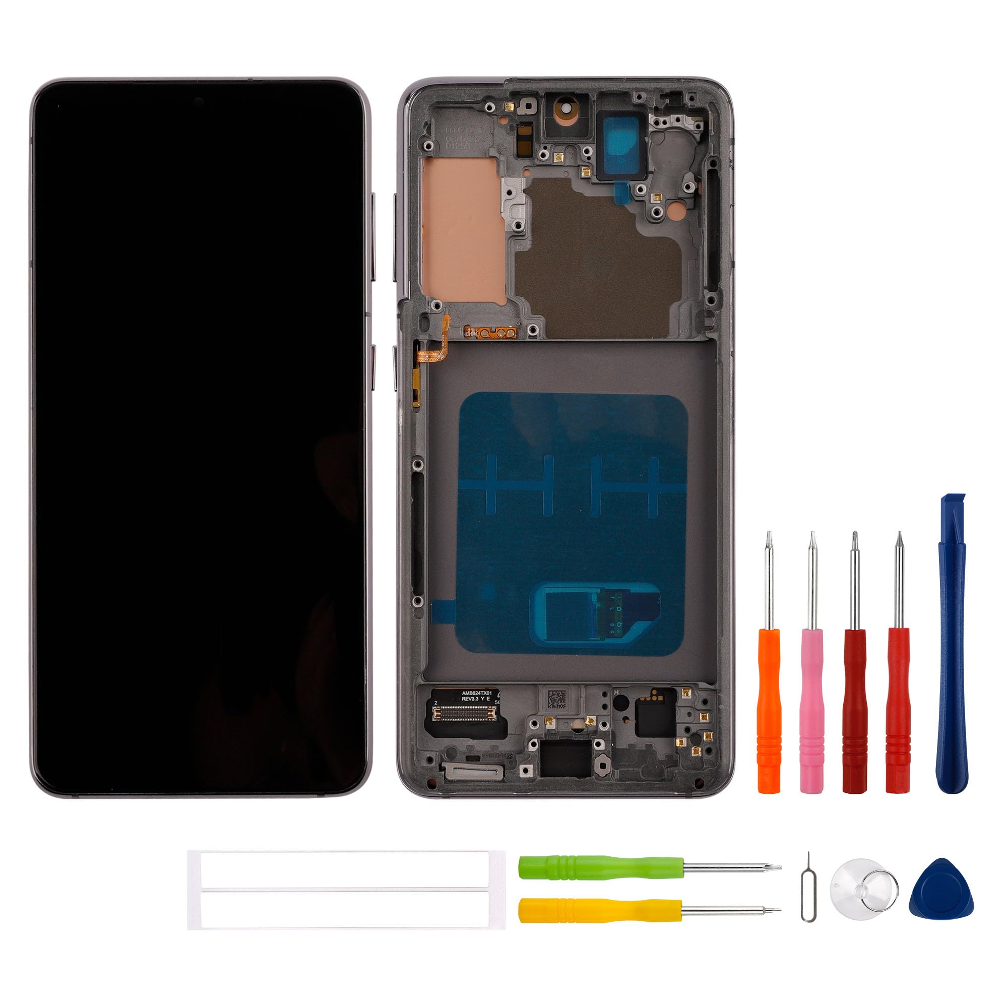 Photo 1 of [with Frame][Support Fingerprint Function] SWARK New OLED Display Compatible with Galaxy S21 5G [6.2"] SM-G991B, SM-G991B/DS, SM-G991U with Upgraded Repair Tools Kit