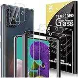 4 Pack HATOSHI 2 Pack Screen Protector + 2 Pack Camera Lens Protector Compatible for Samsung Galaxy A51, A51 5G, A51 5G UW Te