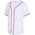 Pullonsy Blank Baseball Jersey for Men Women Full Button Up Short Sleeves Shirts Hip Hop Hipster Sports Uniforms