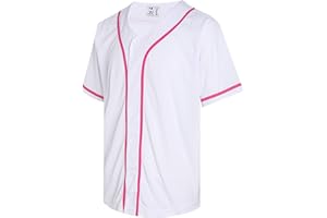 Pullonsy Blank Baseball Jersey for Men Women Full Button Up Short Sleeves Shirts Hip Hop Hipster Sports Uniforms