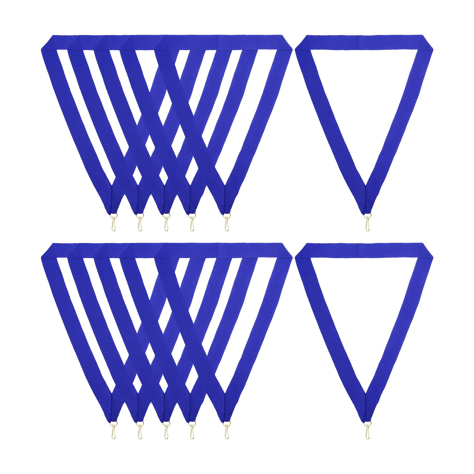 PATIKIL Award Neck Ribbons with Snap Clips, 12 Pcs Polyester Striped Medal Lanyards Ribbon for Competitions Sports Meetings Sports Party, Blue