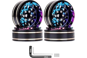 HobbyPark Graffiti Splash Anodized 1.0 Plus Beadlock Wheels -4mm Negative Offset Deep Dish 1.1 Beadlocks Rims for 1/18 1/24 RC Crawler TRX4M Ascent18 SCX24 FCX24 Upgrades Parts