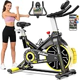 Stationary Exercise Bike for home, Magnetic Resistance, Silence &amp; Smart App | 350 lbs Capacity, Adjustable Fit and Smooth Riding Make This Spin Bike Ideal for Cardio and Weight Loss