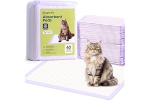 WAGORIFIC Cat Pads Refills for Tidy Cats Breeze Litter System - Super Absorbent 6-Layer Pads for Odor Control Unscented - 16.9" x 11.4" - Pack of 40 Litter Box Replacement Pads