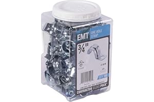Halex – ¾ Inch Electrical Metallic Tube (EMT) One Hole Straps – 61507B – 100 Per Pack