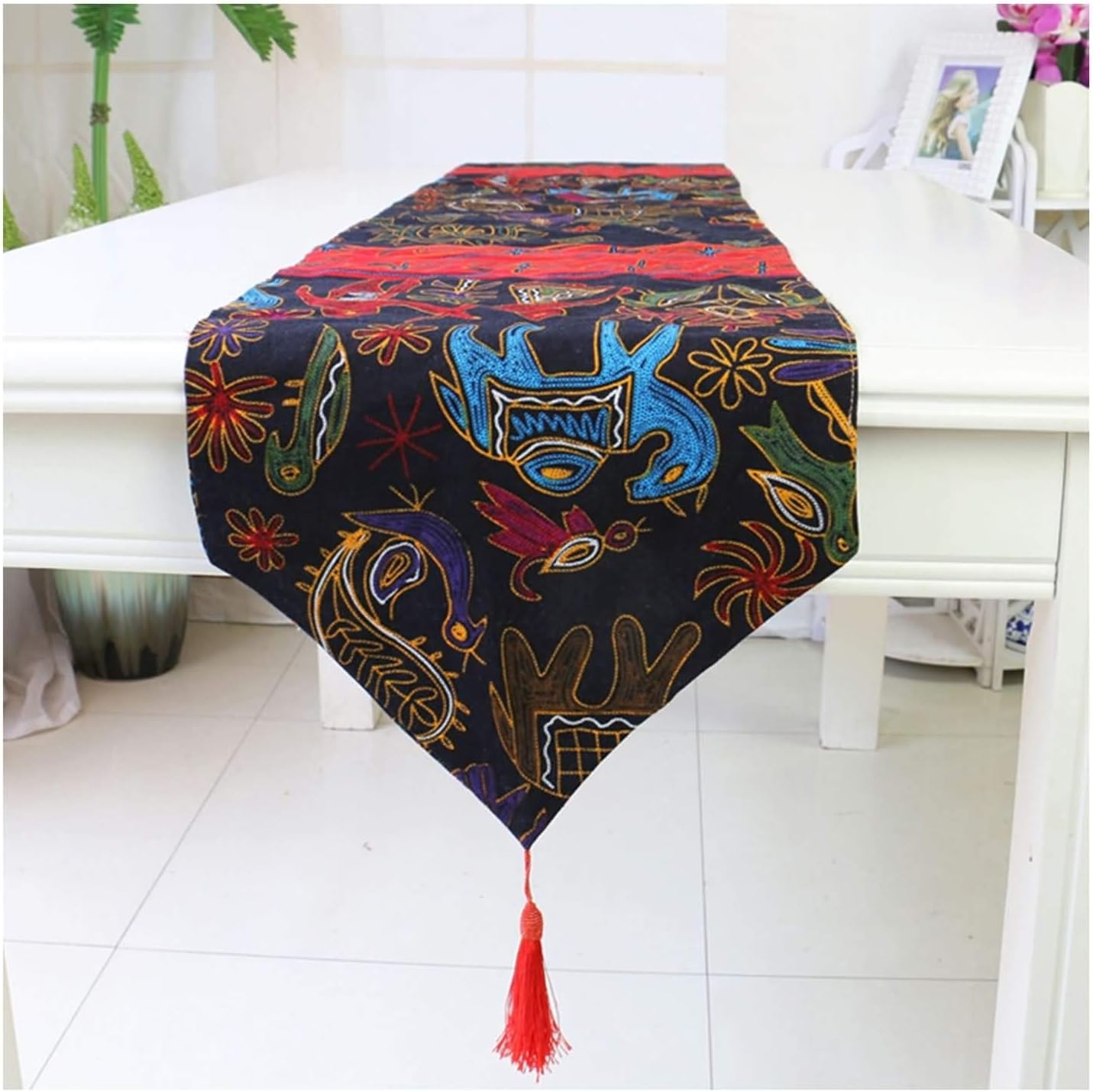 AueDsa Decorative Table Runner 30x220CM,Cotton Linen Table Runner