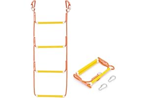 CO-Z Boat Rope Ladder, Boat Ladder 440Lbs Strength, Reinforced Polyester Line, Pontoon Boat Ladder for Inflatable Boat, Kayak, Motorboat, Canoeing (4 Step)