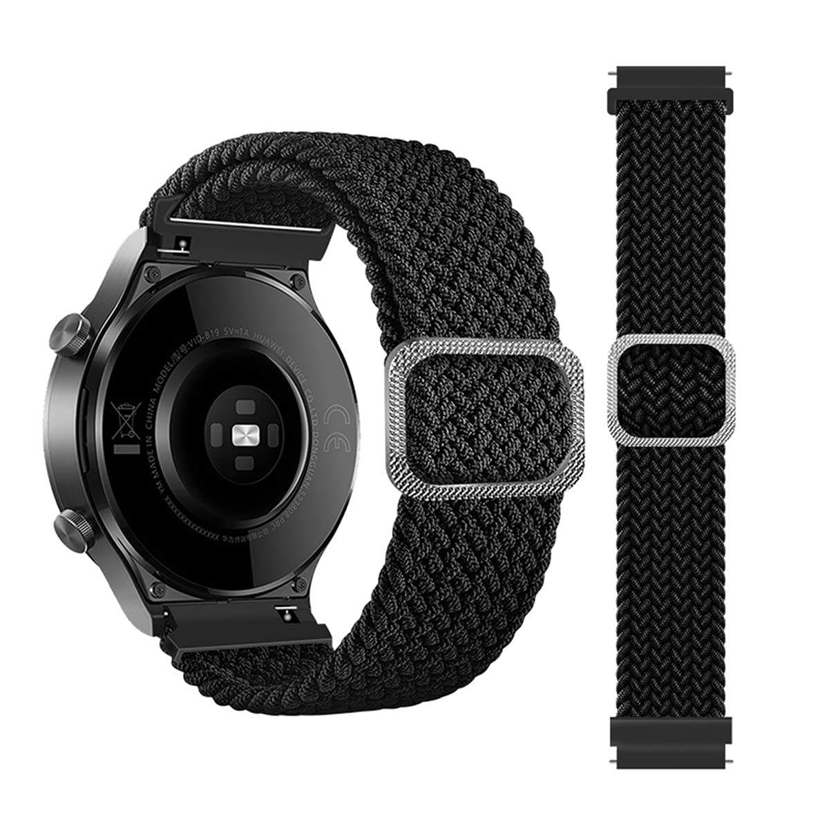 BoLuo 20mm Silicone Replacement Watch Band for Omega Swatch, for Garmin Venu 2 Plus/Vivomove Sport/Garmin Venu SQ/Huawei Watch GT3 42mm/Coros Pace 2/Coros Apex 42mm, Silicone
