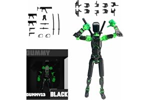 Nemoro （Assembly Already Dummy13 Action Figure, 3D Printed Multi-Jointed Movable Robo13, Desktop Decorations for Action Figures, Best Chritmas Birthday Festival Gift(Black-Green)