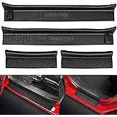 Door Sill Guards Kit Fits 2018-2026 Jeep Wrangler JL JLU Unlimited &amp; JT | Door Sill Protector for 2020-2026 Gladiator JT with Logo 1941, Rubber Door Entry Guards for Wrangler 4-Door Accessories