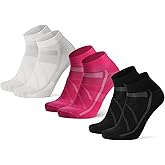 DANISH ENDURANCE Cycling Socks, Ankle Length, Breathable, Cushioned, Biking Socks for Men & Women, 3 Pack
