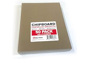 Lot de 50 feuilles d'aggloméré 21,6 x 27,9 cm en carton kraft marron à 30 points