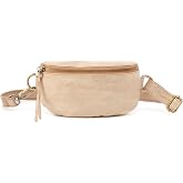 HOBO Fern Leather Convertible Crossbody, Sling, and Belt Bag - Lightweight &amp; Adjustable, Zip Closure, with Capacity for Essentials &amp; Accessories for Travel, Gold Leaf
