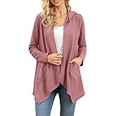VIISHOW Womens Lightweight Casual Hoodie Cardigans Open Front Waffle Knit Long Sleeve Outwear Coat with Pockets