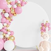 Wokceer 6FT Round Backdrop Cover White Round Arch Covers Backdrop | Spandex Circle Balloon Arch Backdrop Covers Stretchy Backdrop Elastic for Wedding Birthday Party Ceremony Baby Shower Decor