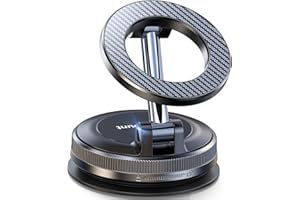 Mag-Carmount Magnetic Suction Cup Phone Mount for Magsafe【Flexible Adjustable】 Magnetic Car Phone Holder Pocket Size Foldable