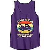 Camel Towing Retro Adult Humor Saying Funny Halloween Funny Tank Top