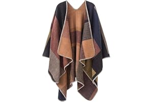 PAMEILA Women's Shawl Wraps Open Front Poncho Cape Oversized Sweaters Casual Cardigan Shawls for Fall Winter