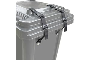 xicveiuz Adjustable Trash Can Lid Lock Strap, Security Strap Use for Locking Outdoor Waste Bin, Animals Proof Straps for Garbage Can, 2 Pack