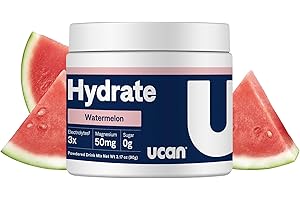 UCAN Hydrate Electrolyte Drink Mix (Watermelon, 30 Servings) Sugar-Free, Keto-Friendly, Vegan, Non-GMO, Gluten-Free Electrolyte Powder with Potassium & Magnesium for Runners & Athletes