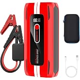 Car Jump Starter, 10.0L Gas &amp; 8.0L Diesel Battery Booster | 16000mAh, 12V Jump Box with LED Flashlight, 2000A Peak Current, 2 USB-A Outputs, Digital Display, Smart Safety Clamp