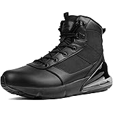 Hey Crnnyd Women's Wide Waterproof Tactical Work Boots Side Zipper Military Orthopedic Boots Lightweight Motorcycle Combat Hiking Boots