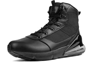 Hey Crnnyd Women's Wide Waterproof Tactical Work Boots Side Zipper Military Orthopedic Boots Lightweight Motorcycle Combat Hiking Boots