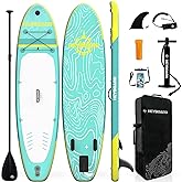 HEYBOARD Inflatable Stand Up Paddle Board 10'6"×32"×6" Standup Paddleboard with Premium SUP Accessories & Backpack, Non-Slip Deck, Waterproof Bag, Leash, Paddle, Hand Pump