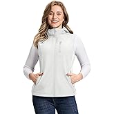 Outdoor Ventures Women's Hooded Lightweight Softshell Vest, Windproof Fleece Lined Sleeveless Jacket for Golf Running Travel