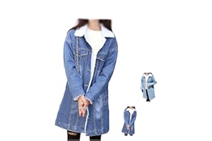 Long Denim Jacket for Women Sherpa Lined Winter Warm Jean Jacket with Fur Hood Faux Shearling Lined Jean Coat Plus Size