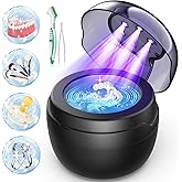 AI Ultrasonic Retainer Cleaner, 250ML Retainer Cleaner Machine for Dentures, Mouth Guards, Braces, Toothbrush Heads, Jewelry, Ring, 50kHz Digital ultrasonic Cleaner with 4 Modes