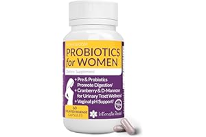 INTIMATE ROSE Complete Vaginal Probiotics for Women - w/Added Cranberry, D-mannose to Promote Urinary Tract, Bladder, Gut & Vaginal Health - pH Balance for Women - Support UTI, BV, YI - 60 Vegan Capsules