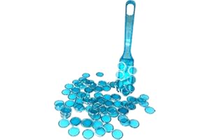 TCOINERY Bingo Lotto Game Set - Transparent Magnetic Wand & Semitransparent Chips - Family Casino Game Night Tokens, STEM Learning Accessories, Alphanumeric Counting and Sorting Chess (Blue)